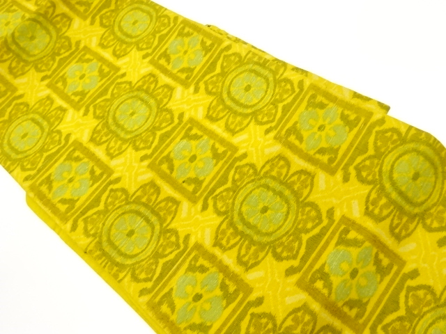 JAPANESE NAGOYA OBI / TSUMUGI / WOVEN GEOMETRIC